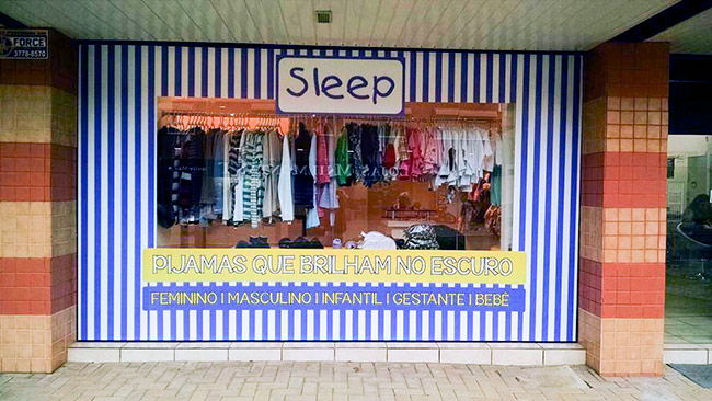Vitrine da Loja Sleep Adesivada