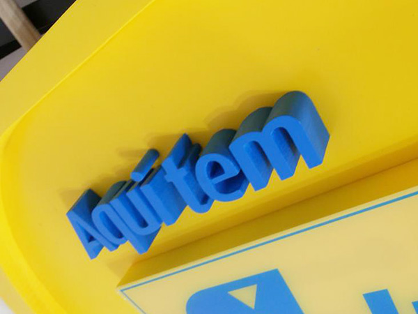 Detalhe da Letra Caixa também produzida com XPS